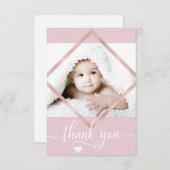 ばら色の金ゴールドのピンクの白はベビーシャワー|の写真感謝していしています サンキューカード (正面/裏面)