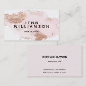 ばら色の金ゴールドのピンクの赤面の水彩画のモダンなスタイルカード 名刺 (正面/裏面)