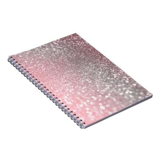 ばら色の金ゴールドのピンクの輝きの贅沢で粋なグリッター ノートブック (右側)