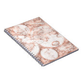 ばら色の金ゴールドのピンクの金属のグリッターの旧式な世界地図 ノートブック (右側)