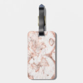 ばら色の金ゴールドのピンクの金属のグリッターの旧式な世界地図 ラゲッジタグ (裏面縦)