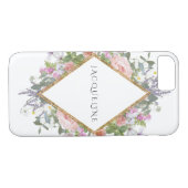 ばら色の金ゴールドのフェイクで幾何学的でモダンなシャクヤクのユーカリ Case-Mate iPhoneケース (裏面(横))