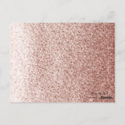 ばら色の金ゴールドのフェイクなグリッターのテーブルの座席カード ポストカード (裏面)