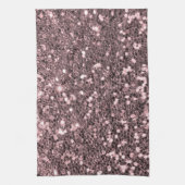 ばら色の金ゴールドのフェイクなグリッターの輝き キッチンタオル (縦)
