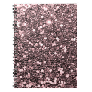 ばら色の金ゴールドのフェイクなグリッターの輝き ノートブック