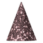 ばら色の金ゴールドのフェイクなグリッターの輝き パーティーハット (裏面)