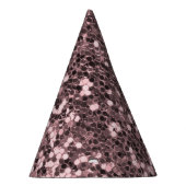 ばら色の金ゴールドのフェイクなグリッターの輝き パーティーハット (右)