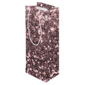 ばら色の金ゴールドのフェイクなグリッターの輝き ワインギフトバッグ (裏面アングル)