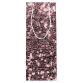 ばら色の金ゴールドのフェイクなグリッターの輝き ワインギフトバッグ (裏面)