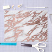 ばら色の金ゴールドのフェイクなホイルおよび白い大理石パターン 薄葉紙 (クラフト)