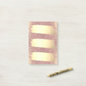 ばら色の金ゴールドのフェイクな金ゴールドホイルの輝きのリスト ポストイット (デスク上)