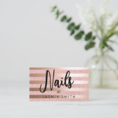 ばら色の金ゴールドのフェイクなGlitter&のばら色の金ゴールドホイルのネイル 名刺 (スタンド正面)