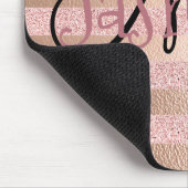 ばら色の金ゴールドのフェイクなGlitter&のばら色の金ゴールドホイルは縞で飾ります マウスパッド (コーナー)