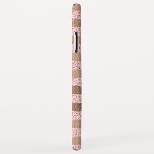 ばら色の金ゴールドのフェイクなGlitter&のばら色の金ゴールドホイルは縞で飾ります Case-Mate iPhoneケース (裏面/右)