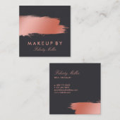 ばら色の金ゴールドのブラシの打撃の化粧 スクエア名刺 (正面/裏面)
