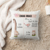 ばら色の金ゴールドのベビーの誕生Statsのジャングル動物の子供部屋 クッション (ブランケット)