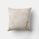 ばら色の金ゴールドのベビーの誕生Statsのジャングル動物の子供部屋 クッション (裏面)