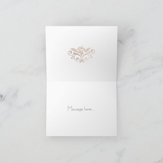 ばら色の金ゴールドのホイル効果RSVPの結婚式 招待状 (内部)