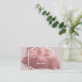 ばら色の金ゴールドのモダンな毛の美容院 名刺 (スタンド正面)