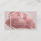 ばら色の金ゴールドのモダンな毛の美容院 名刺 (裏面)