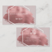 ばら色の金ゴールドのモダンな毛の美容院 名刺 (正面/裏面)