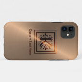 ばら色の金ゴールドのモノグラムK Case-Mate iPhoneケース (裏面(横))