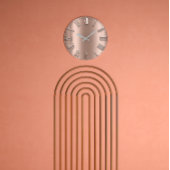 ばら色の金ゴールドのレリーフ、浮き彫りの金属の細い銀製のローマ数 ラージ壁時計