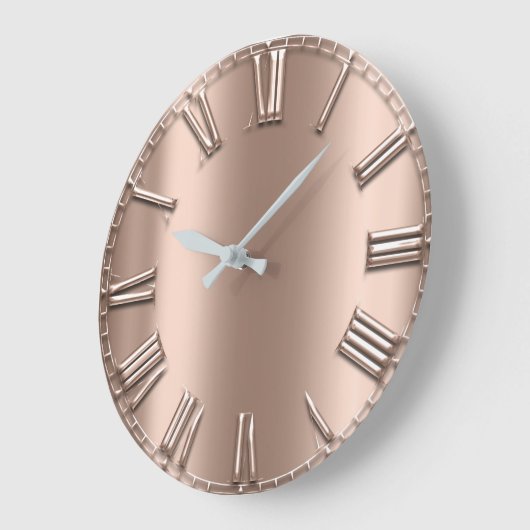 ばら色の金ゴールドのレリーフ、浮き彫りの金属の細い銀製のローマ数 ラージ壁時計 (傾斜)