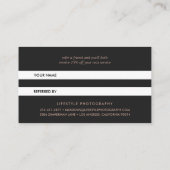 ばら色の金ゴールドのロゴの紹介カード 紹介カード (裏面)