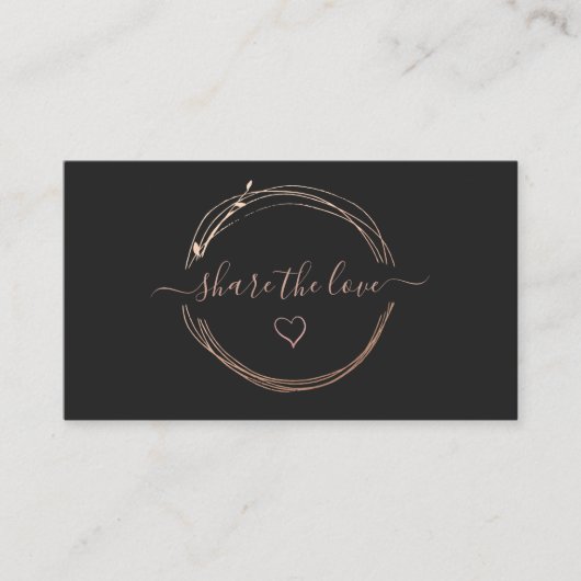 ばら色の金ゴールドのロゴの紹介カード 紹介カード (正面)