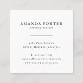 ばら色の金ゴールドのロゴ|のパーソナルトレーナー、フィットネスの体育館 スクエア名刺 (裏面)