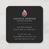 ばら色の金ゴールドのロゴ|の栄養物の名刺 スクエア名刺 (裏面)