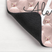 ばら色の金ゴールドのヴィンテージのピンクのモノグラムの名前のマウスパッド マウスパッド (コーナー)