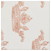 ばら色の金ゴールドのヴィンテージの王冠パターン生地 ファブリック (クローズアップ)