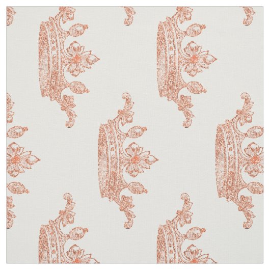ばら色の金ゴールドのヴィンテージの王冠パターン生地 ファブリック (見本)