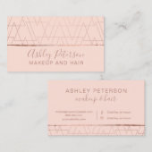 ばら色の金ゴールドの三角形の赤面の毛の化粧のタイポグラフィ 名刺 (正面/裏面)