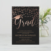 ばら色の金ゴールドの卒業パーティー 招待状 (スタンド正面)