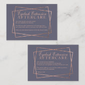 ばら色の金ゴールドの原稿の灰色の紫色のまつげのアフターケア 名刺 (正面/裏面)