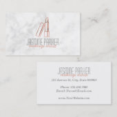 ばら色の金ゴールドの口紅の大理石の名刺 名刺 (正面/裏面)