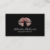 ばら色の金ゴールドの唇のサロンのメーキャップアーティスト指 名刺 (正面)