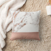 ばら色の金ゴールドの大理石およびホイルの装飾用クッション クッション (ブランケット)