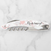 ばら色の金ゴールドの大理石のブライダルパーティのガーリーな新婦付添人 ソムリエナイフ (裏面)