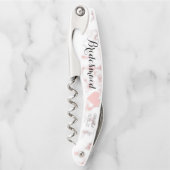 ばら色の金ゴールドの大理石のブライダルパーティのガーリーな新婦付添人 ソムリエナイフ (正面)