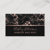 ばら色の金ゴールドの大理石の毛の化粧のタイポグラフィ 名刺 (正面)