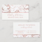 ばら色の金ゴールドの大理石の白髪の化粧のタイポグラフィ 名刺 (正面/裏面)