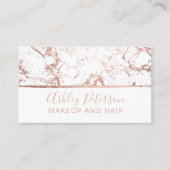 ばら色の金ゴールドの大理石の白髪の化粧のタイポグラフィ 名刺 (正面)