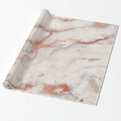 ばら色の金ゴールドの大理石の質 ラッピングペーパー (アンロールド)