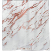 ばら色の金ゴールドの大理石 シャワーカーテン (正面)