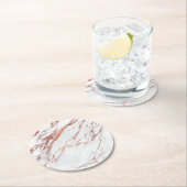 ばら色の金ゴールドの大理石 ラウンドペーパーコースター (インサイチュ)