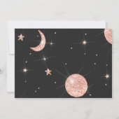 ばら色の金ゴールドの宇宙飛行士の女の子のピンクの第1誕生会 招待状 (裏面)